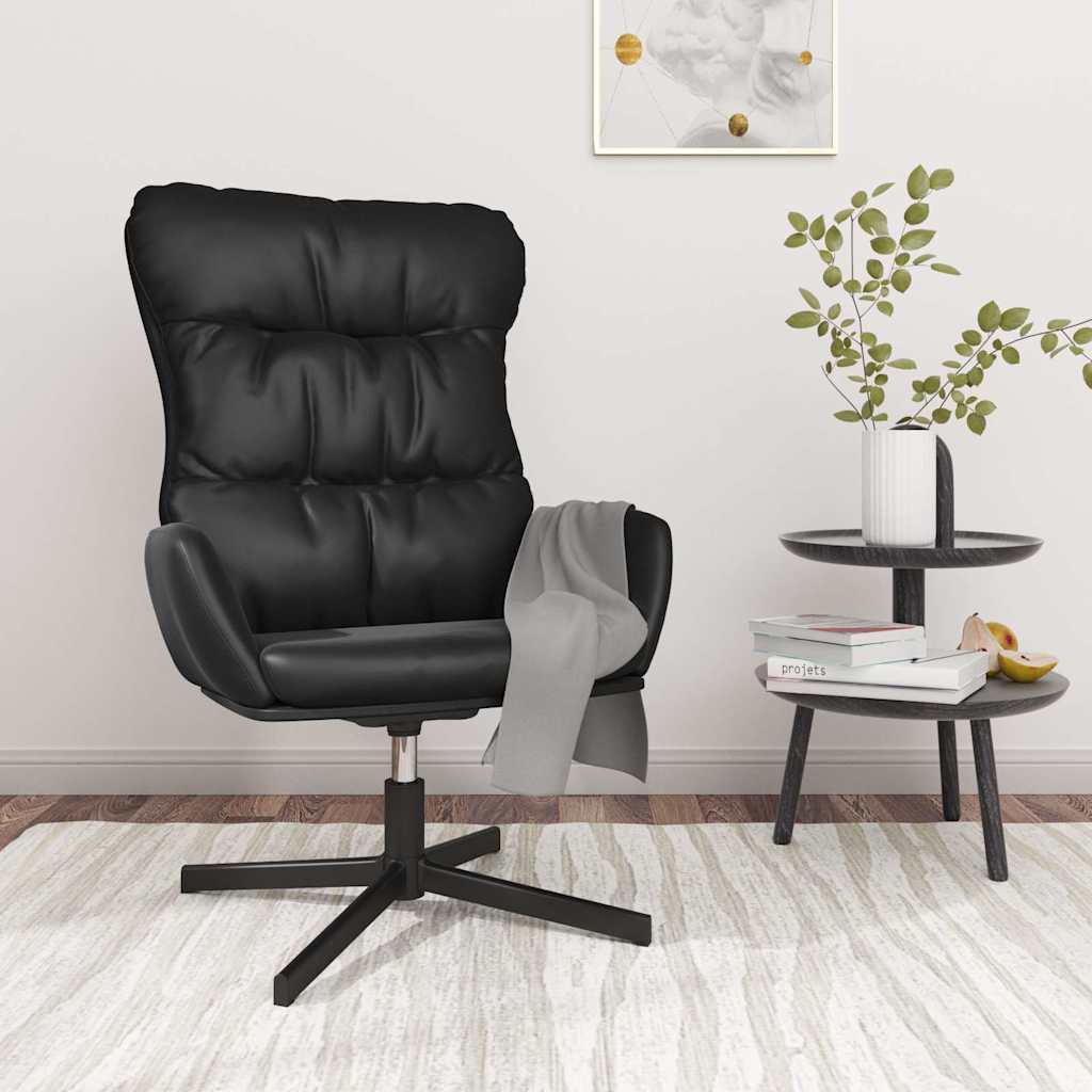 vidaXL Sillón de relax de cuero sintético negro