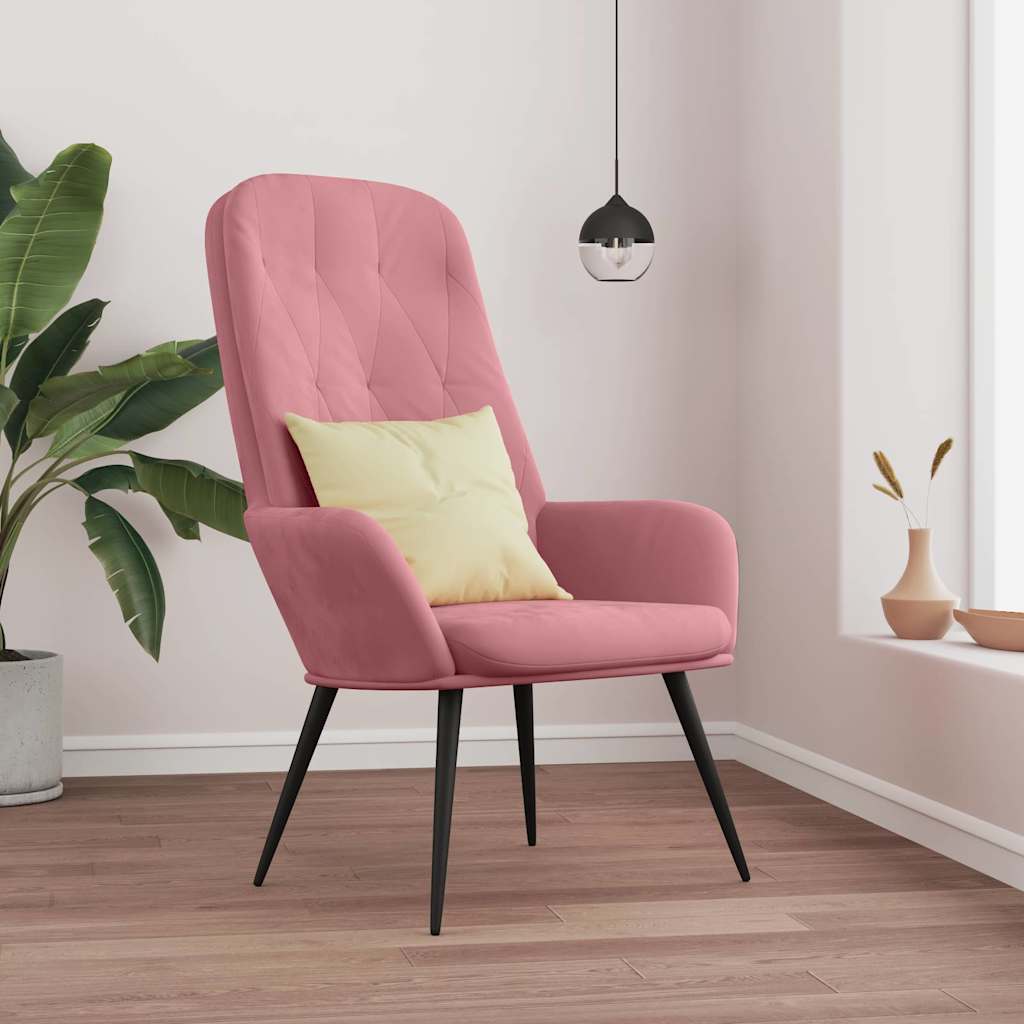 vidaXL Sillón de relax de terciopelo rosa