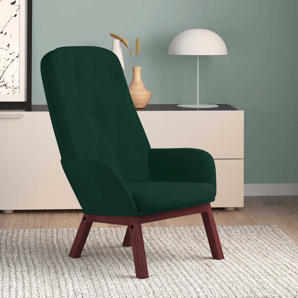 vidaXL Sillón de relax de terciopelo verde oscuro