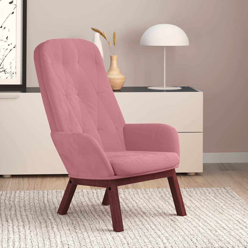 vidaXL Sillón de relax de terciopelo rosa