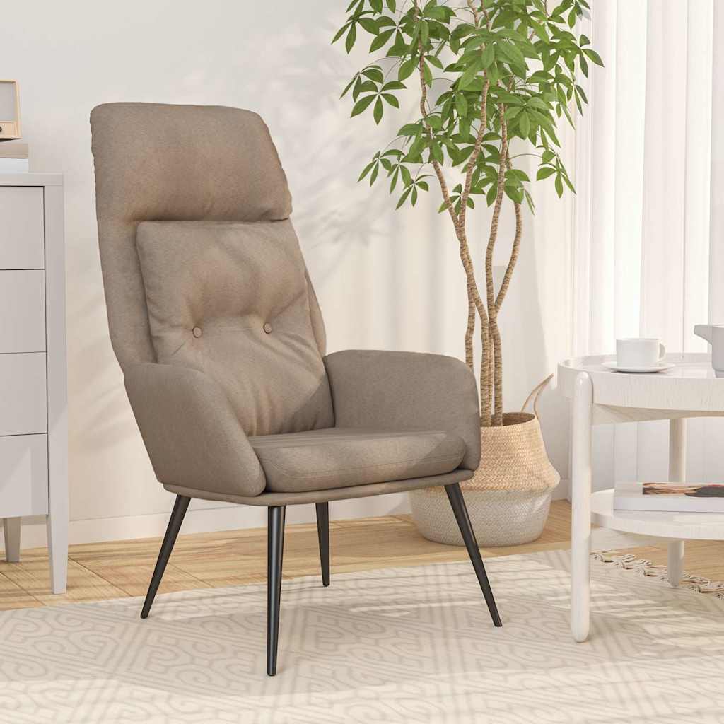 vidaXL Sillón de relax de cuero sintético de ante gris taupe