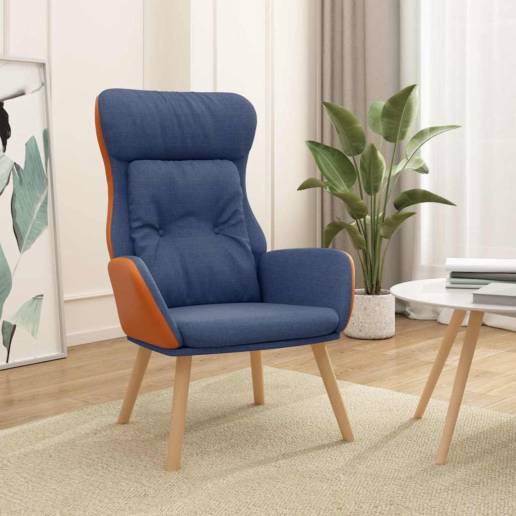 vidaXL Sillón de relax de tela y PVC azul
