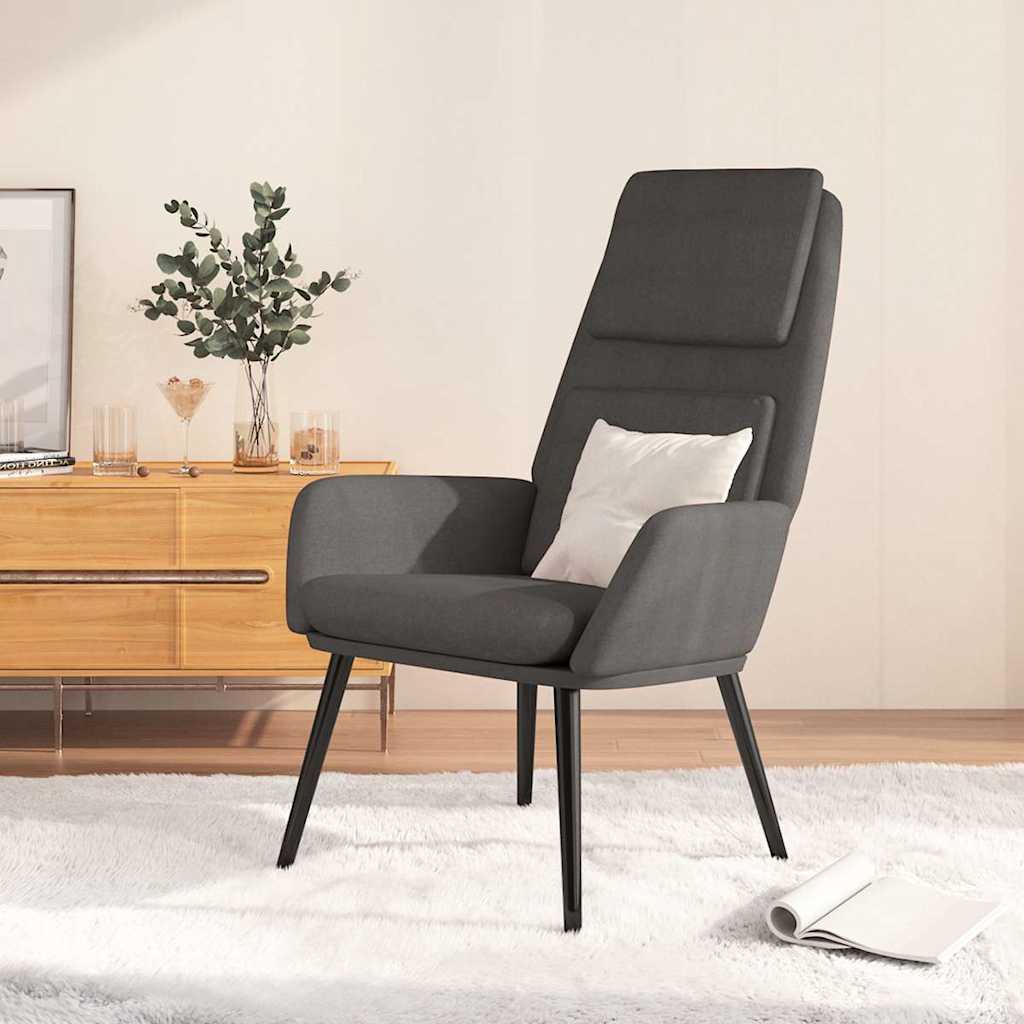 vidaXL Sillón de relax de tela gris oscuro