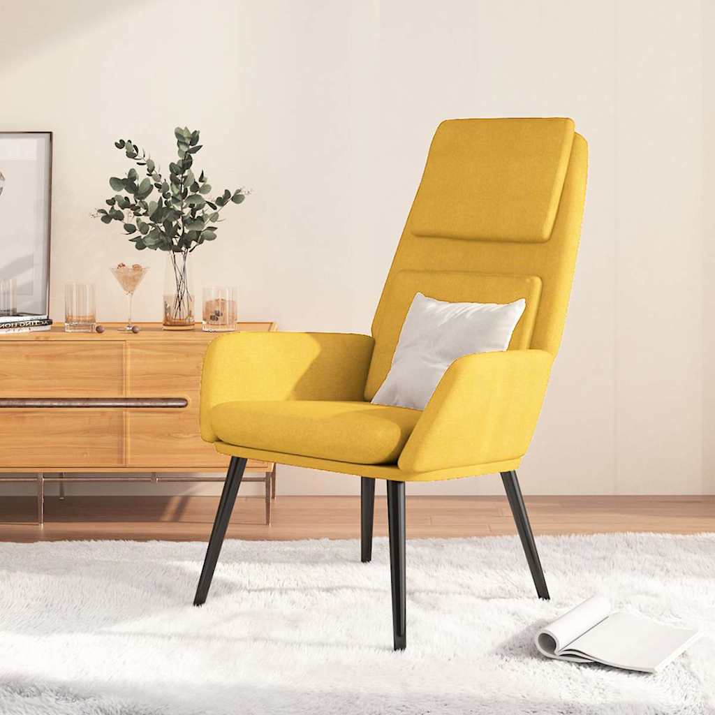 vidaXL Sillón de relax de tela amarillo mostaza