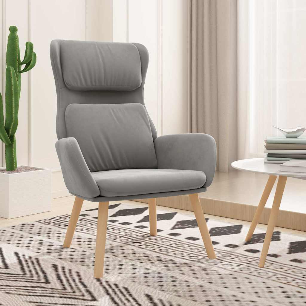 vidaXL Sillón de relax de terciopelo gris claro