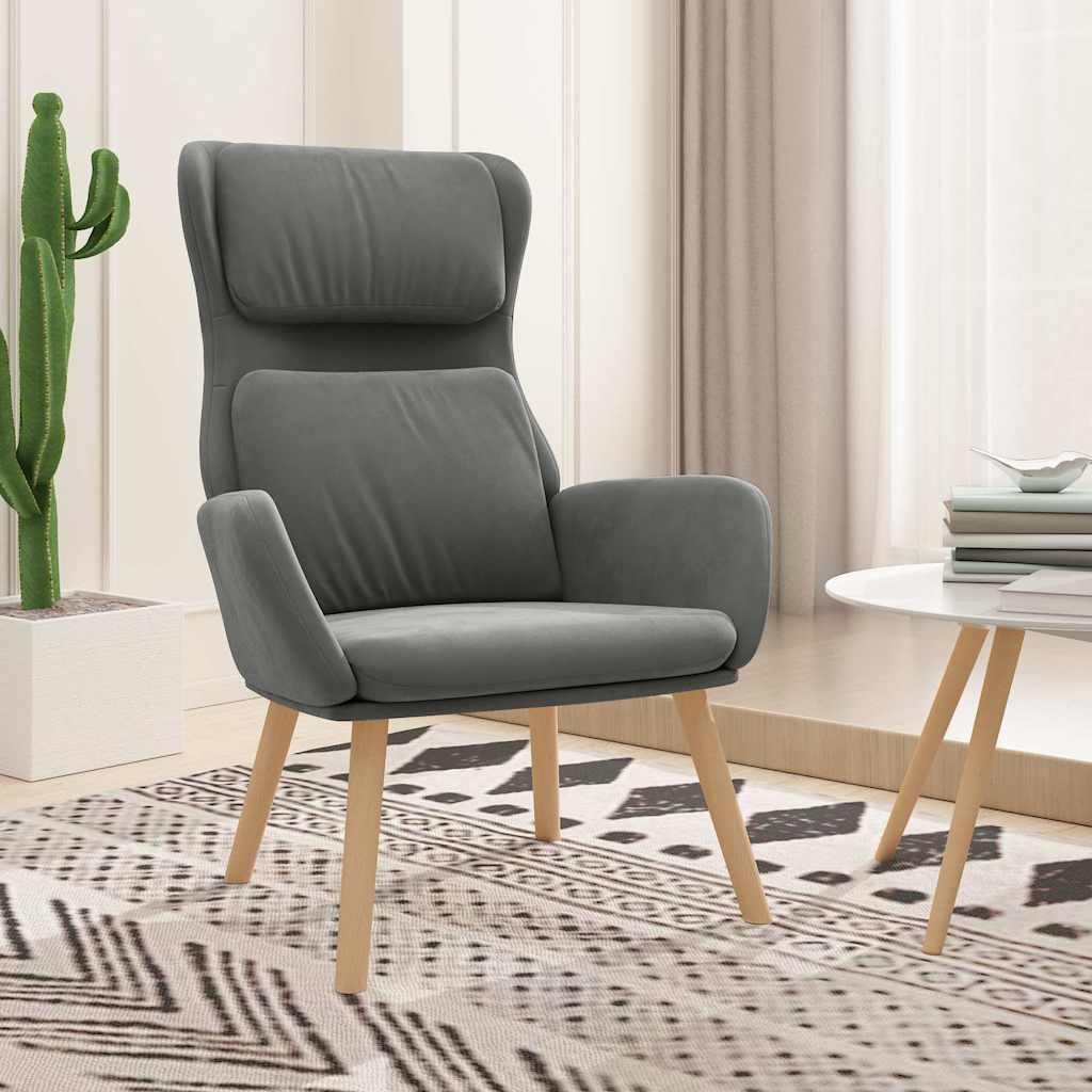 vidaXL Sillón de relax de terciopelo gris oscuro