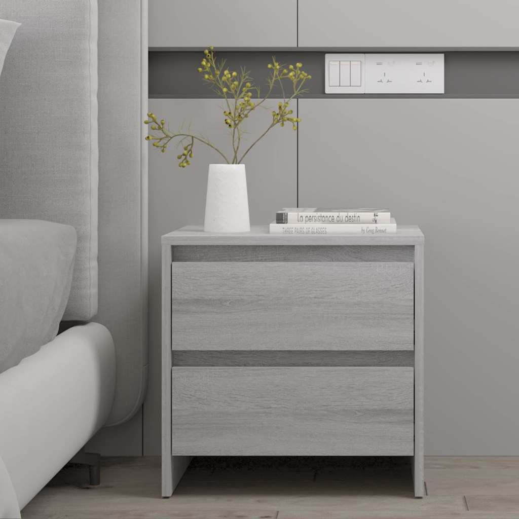 vidaXL Mesita de noche madera de ingeniería gris Sonoma 45x34,5x44,5cm