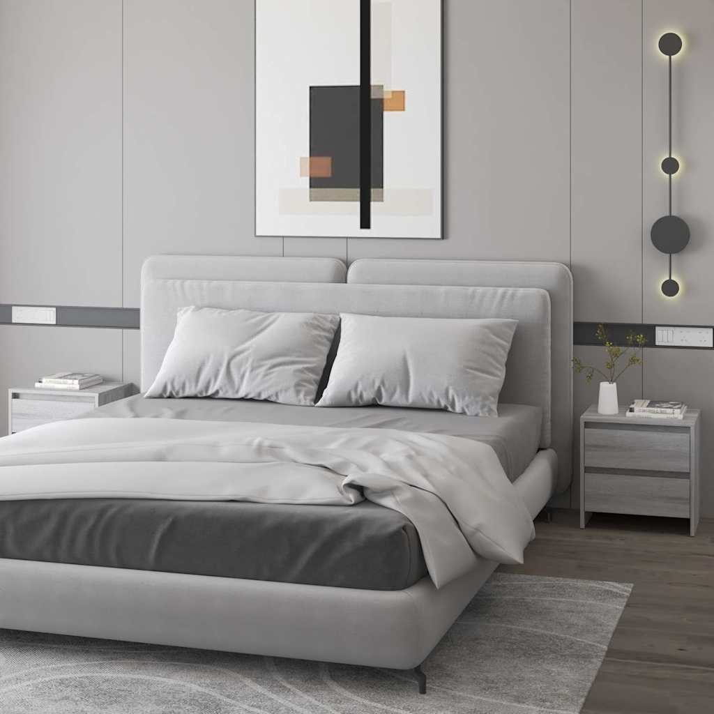vidaXL Mesita noche 2 uds madera ingeniería gris Sonoma 45x34,5x44,5cm