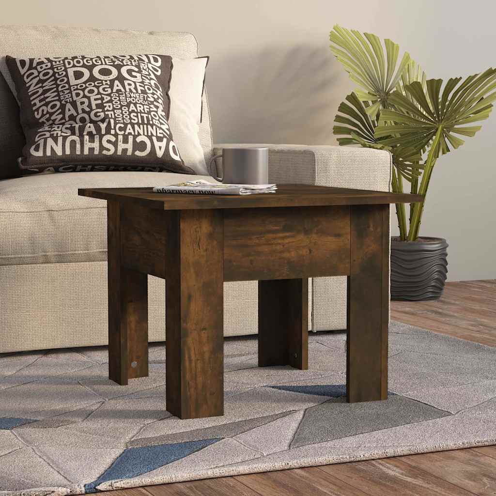 vidaXL Mesa de centro madera de ingeniería roble ahumado 55x55x42 cm