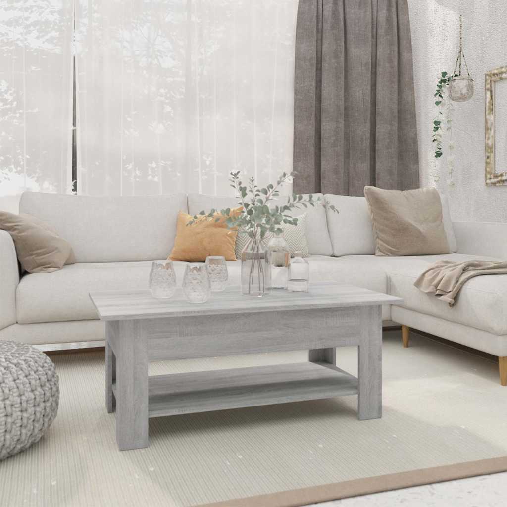 vidaXL Mesa de centro madera de ingeniería gris Sonoma 102x55x42 cm