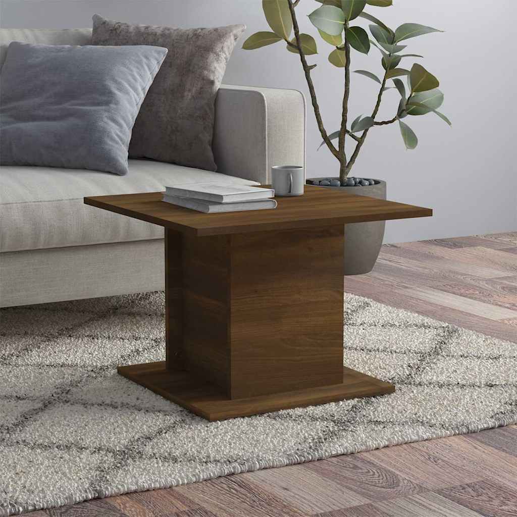 vidaXL Mesa de centro madera ingeniería marrón roble 55,5x55,5x40 cm