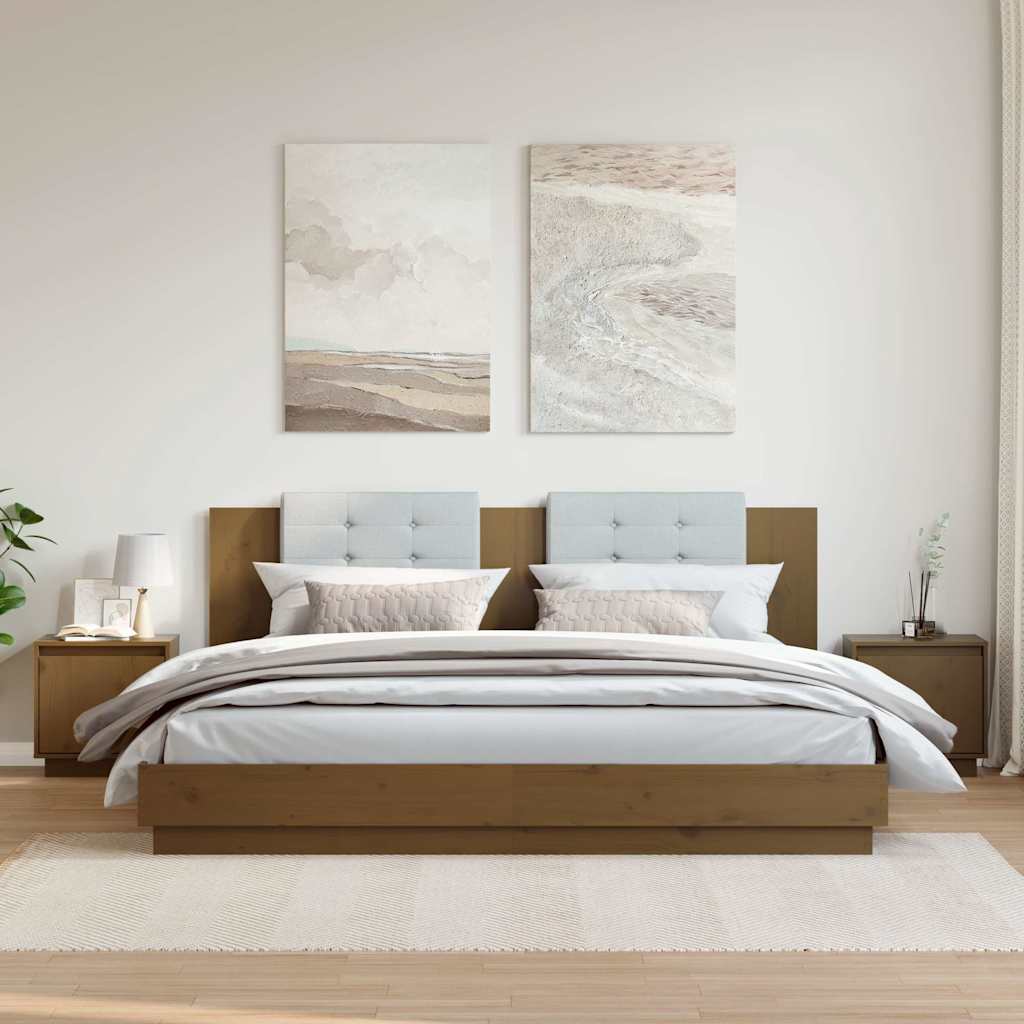 vidaXL Mesitas de noche 2 uds madera de pino marrón miel 40x30x40 cm