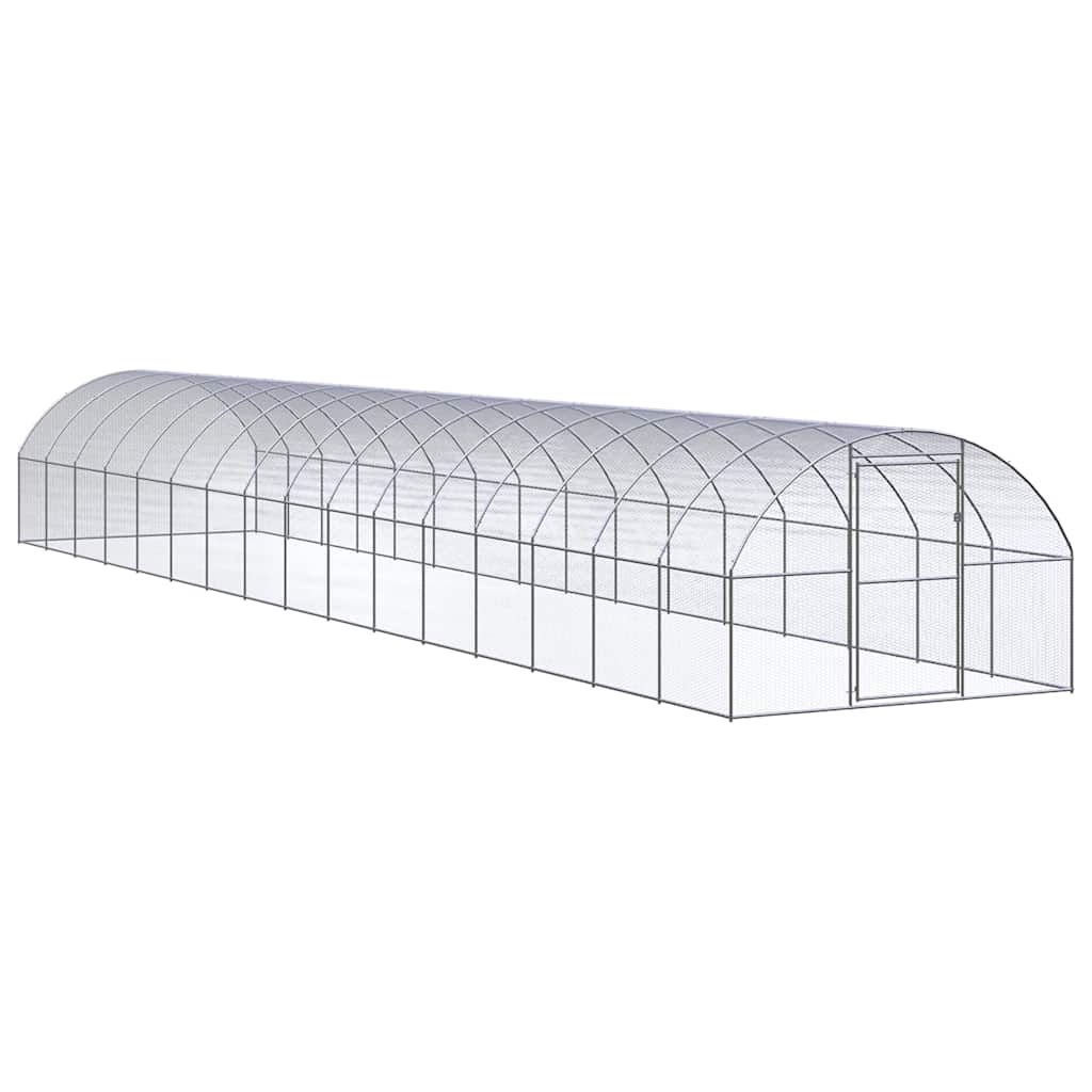 vidaXL Gallinero de exterior de acero galvanizado 3x16x2 m