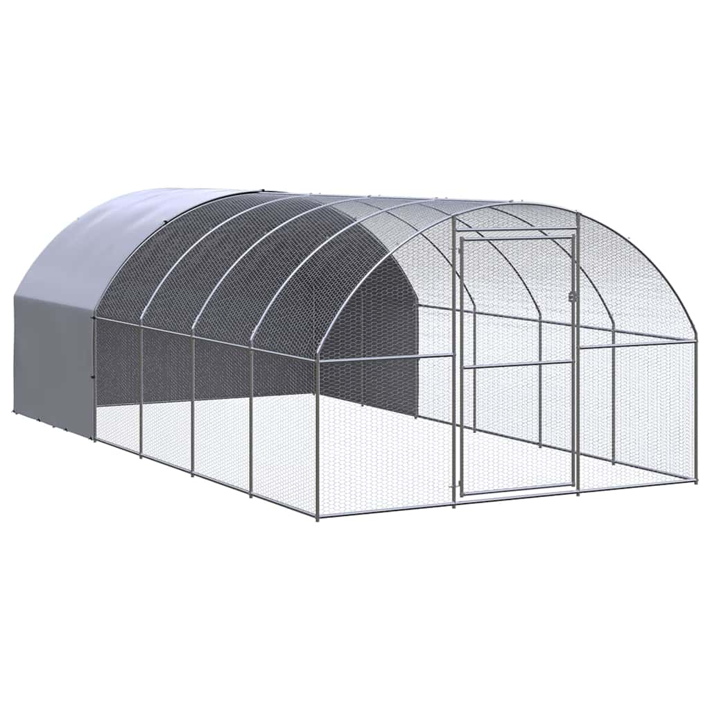 vidaXL Gallinero de exterior de acero galvanizado 3x6x2 m