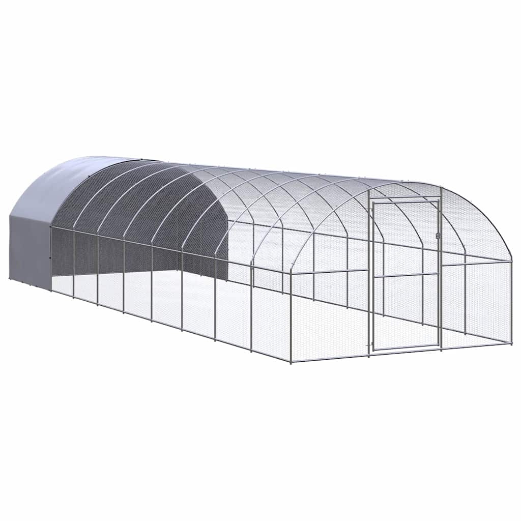 vidaXL Gallinero de exterior de acero galvanizado 3x10x2 m