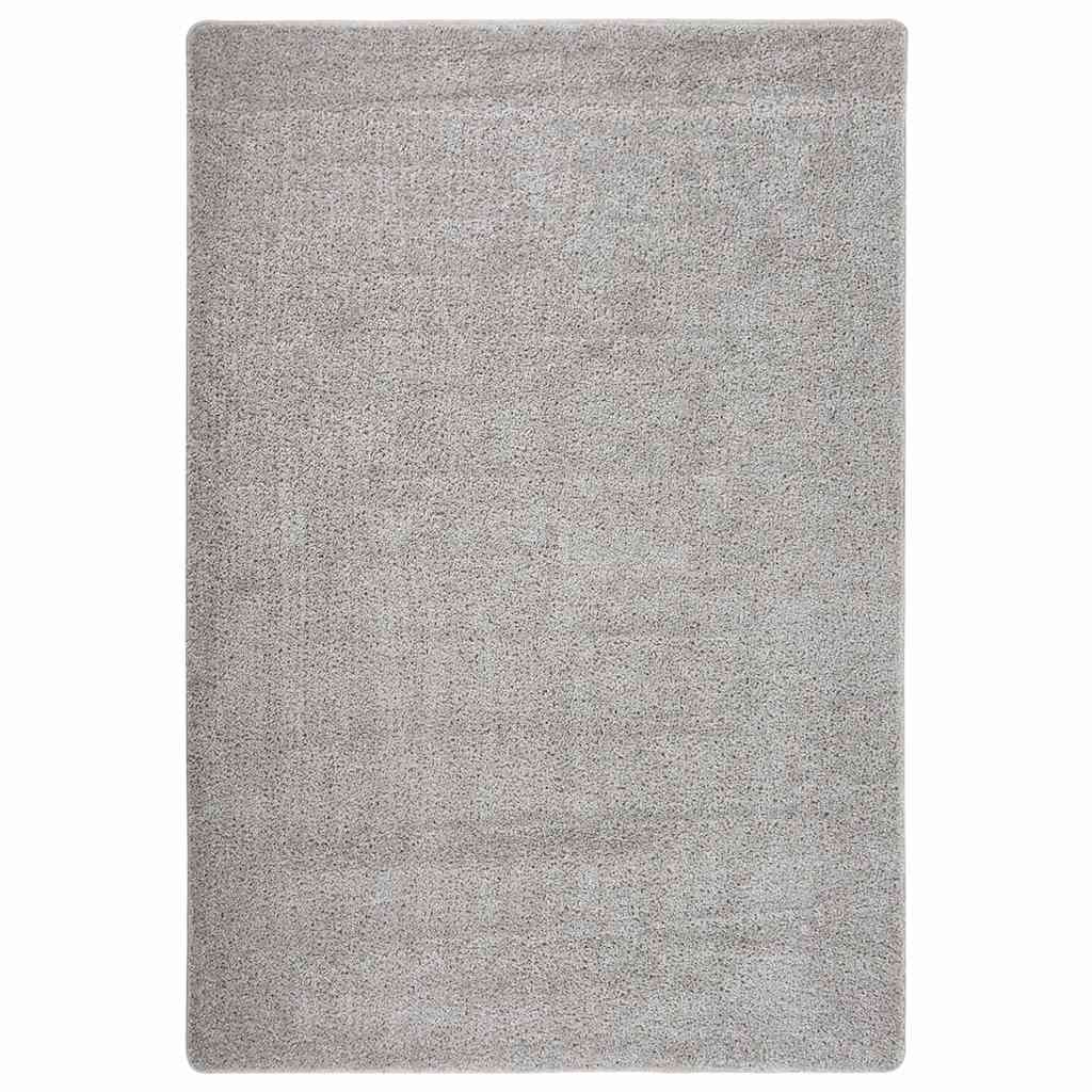 vidaXL Alfombra peluda antideslizante gris claro 120x170 cm