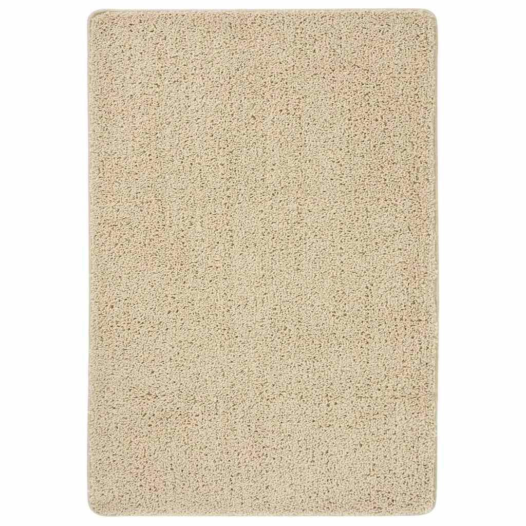 vidaXL Alfombra peluda antideslizante color crema 120x170 cm