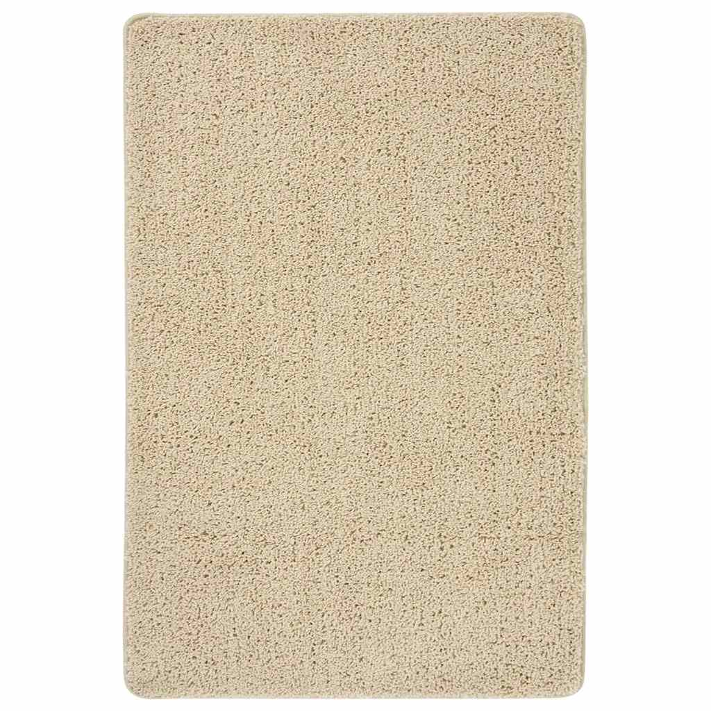 vidaXL Alfombra peluda antideslizante color crema 140x200 cm