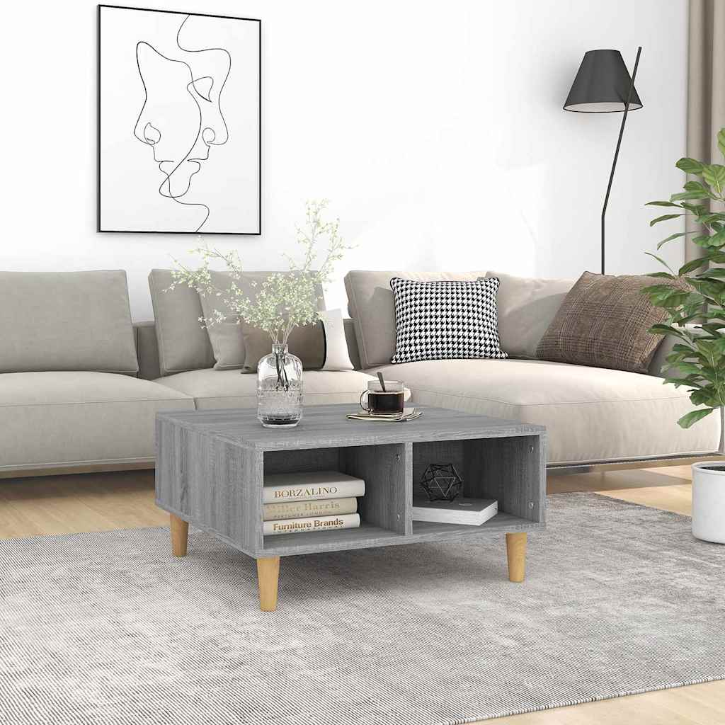 vidaXL Mesa de centro madera de ingeniería gris Sonoma 60x60x30 cm