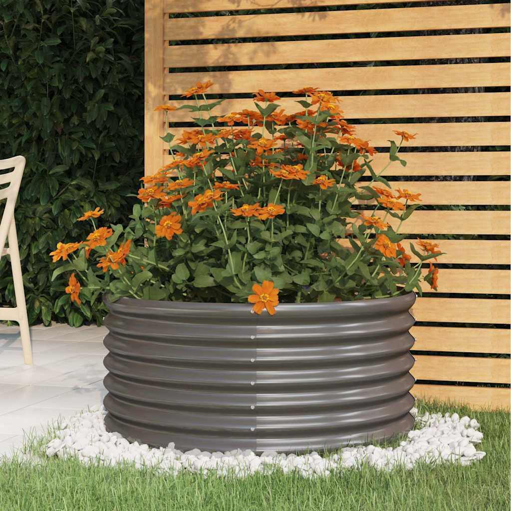 vidaXL Jardinera de acero galvanizado gris 80x80x36 cm