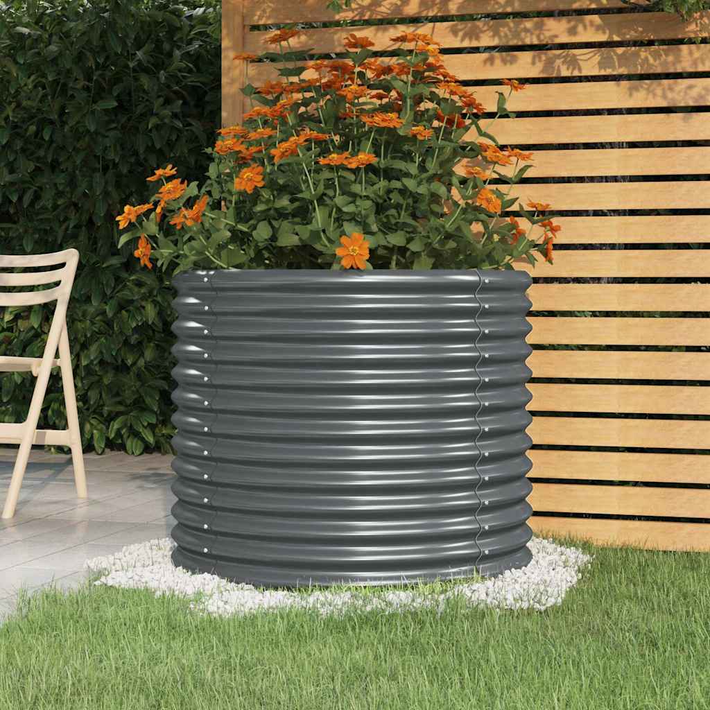 vidaXL Jardinera acero galvanizado antracita 80x80x68 cm