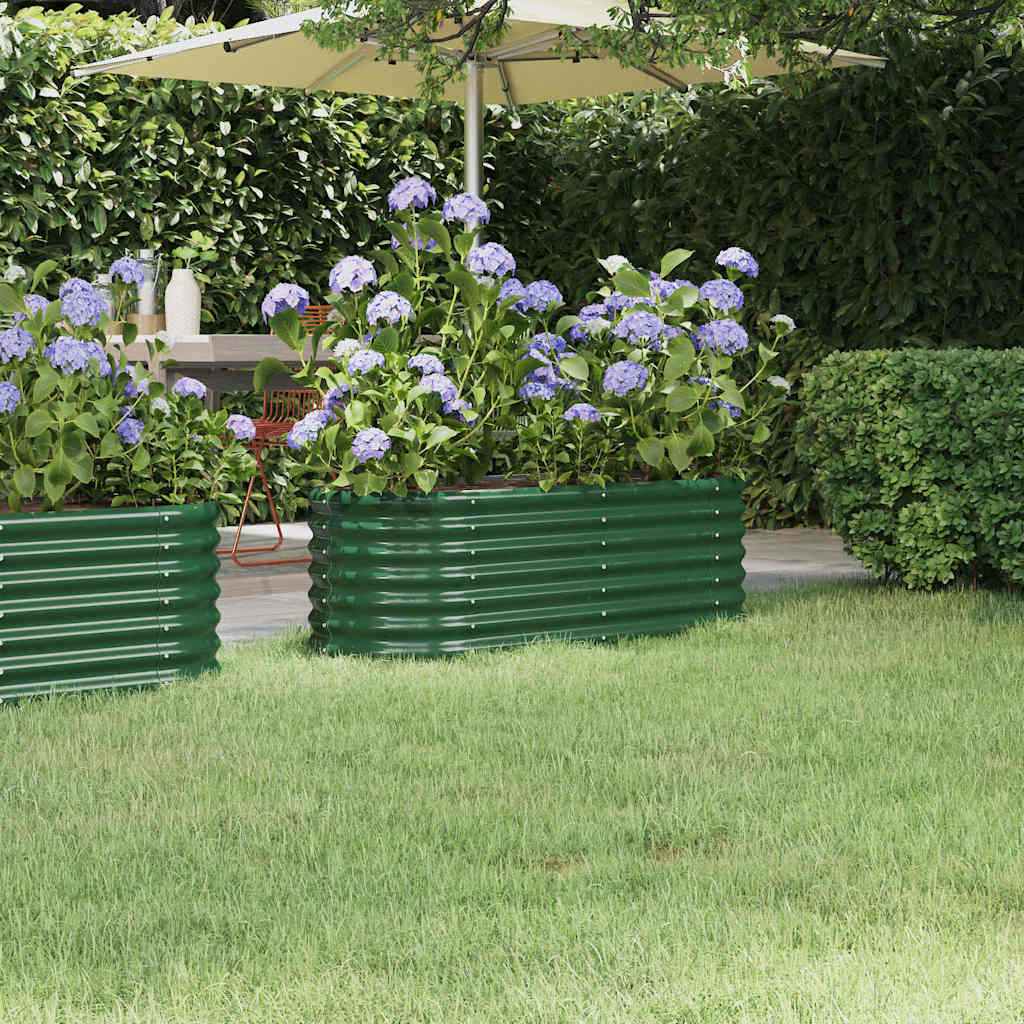 vidaXL Jardinera arriate acero galvanizado verde 114x40x36 cm