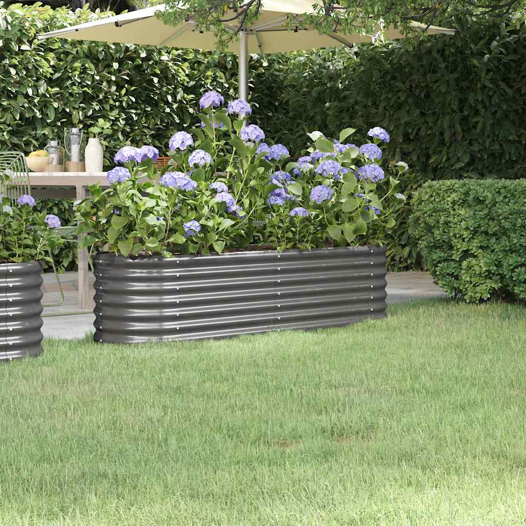 vidaXL Jardinera de acero galvanizado gris 152x40x36cm