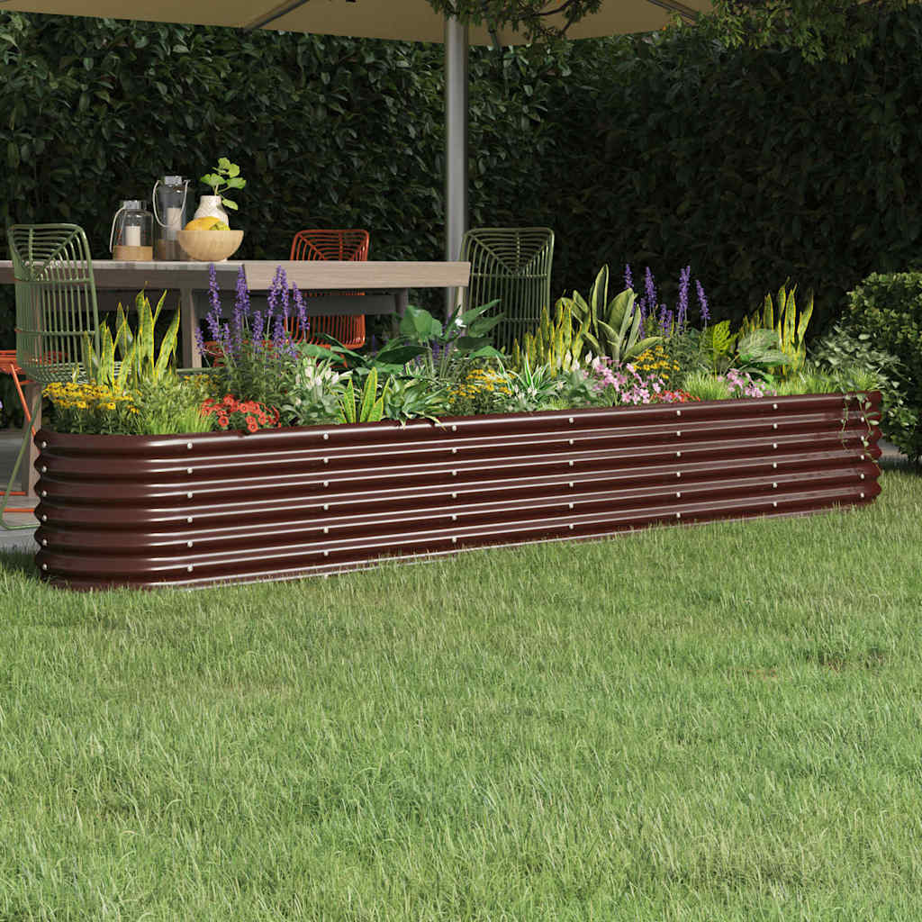 vidaXL Jardinera arriate acero galvanizado marrón 260x40x36 cm