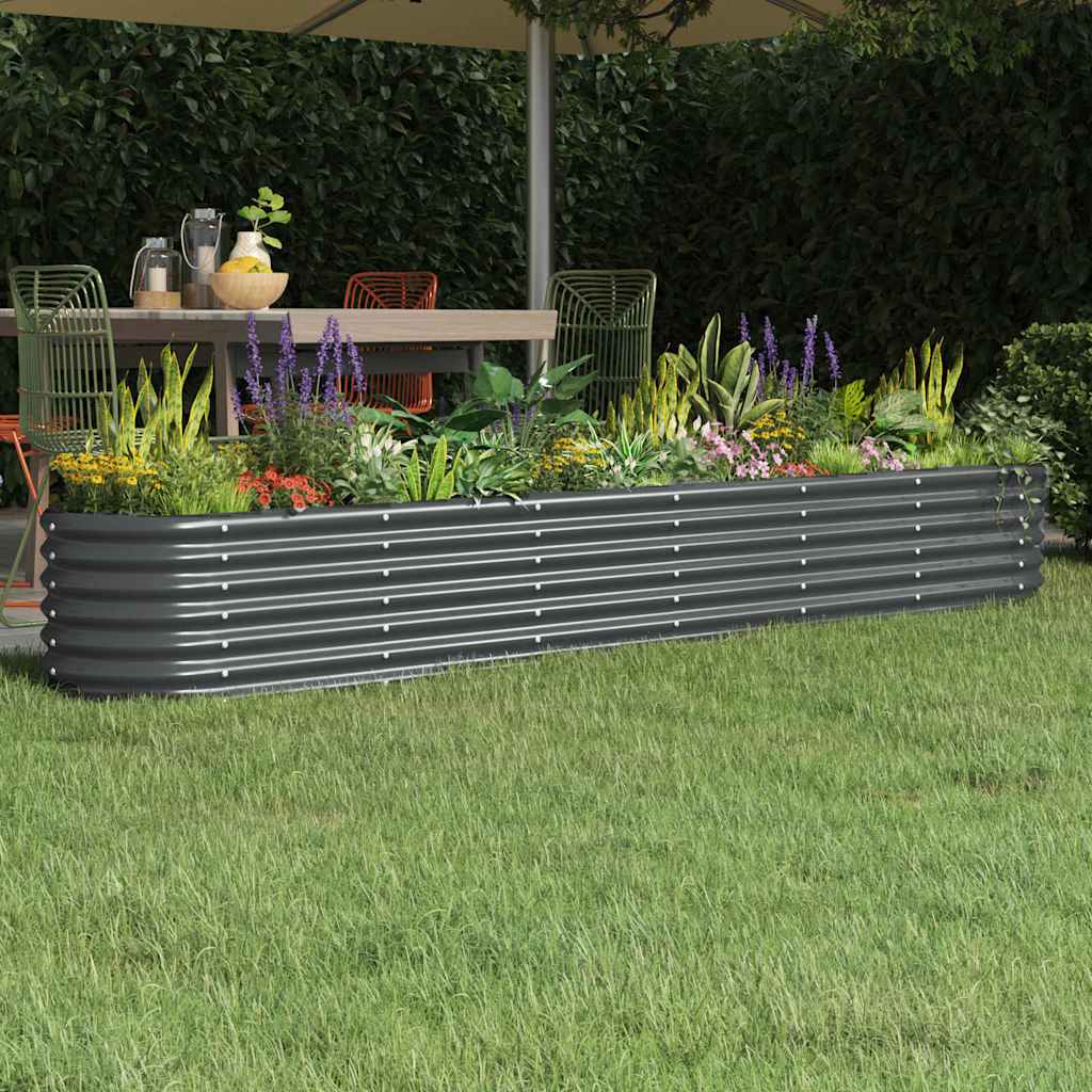 vidaXL Jardinera arriate acero galvanizado antracita 260x40x36 cm