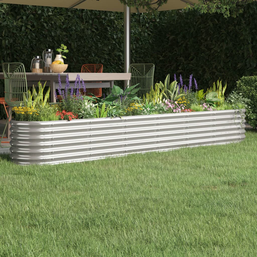 vidaXL Jardinera arriate acero galvanizado plata 260x40x36 cm