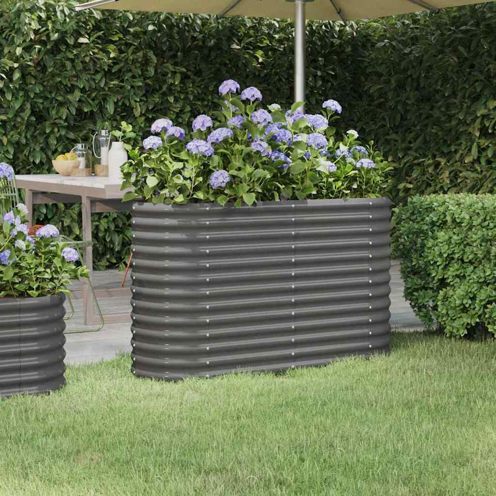 vidaXL Jardinera arriate acero galvanizado gris 114x40x68 cm