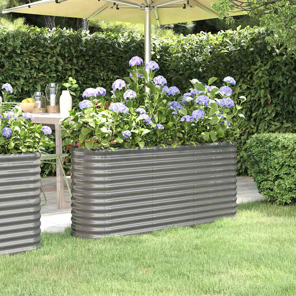 vidaXL Jardinera arriate acero galvanizado gris 152x40x68 cm