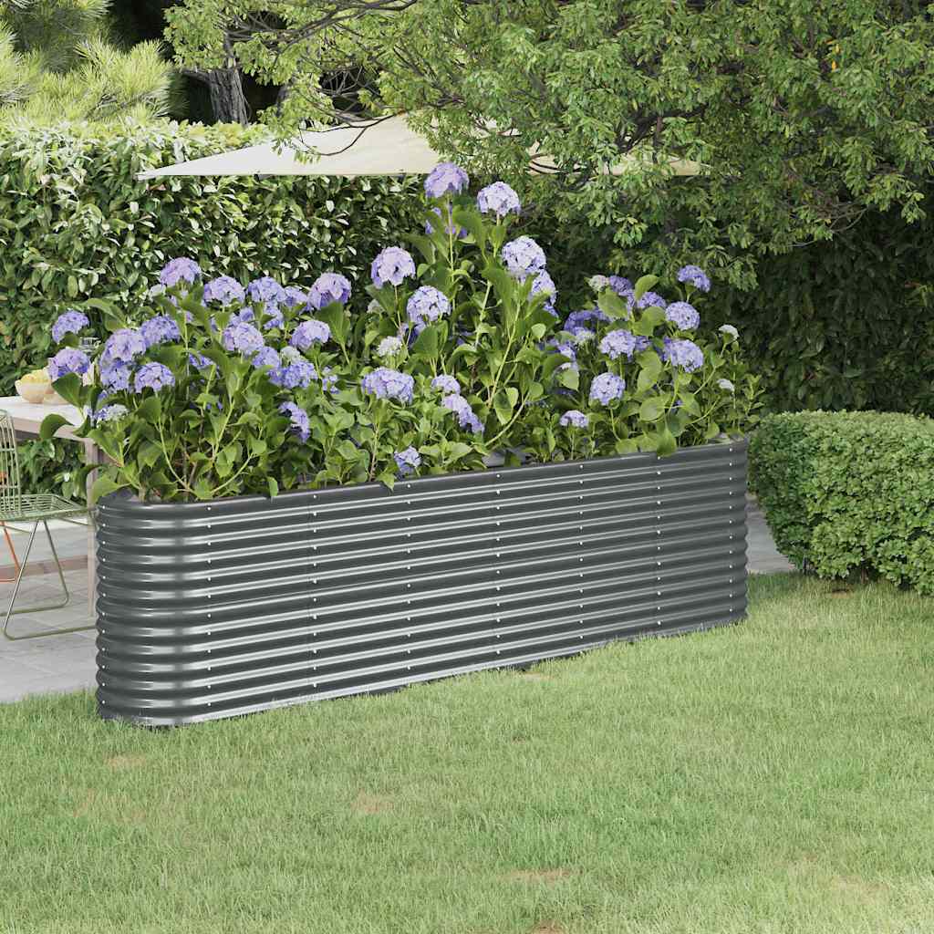 vidaXL Jardinera arriate acero galvanizado antracita 260x40x68 cm