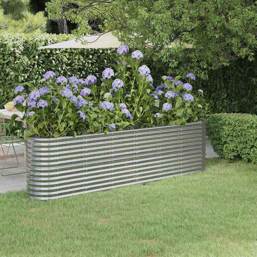 vidaXL Jardinera arriate acero galvanizado plata 260x40x68 cm