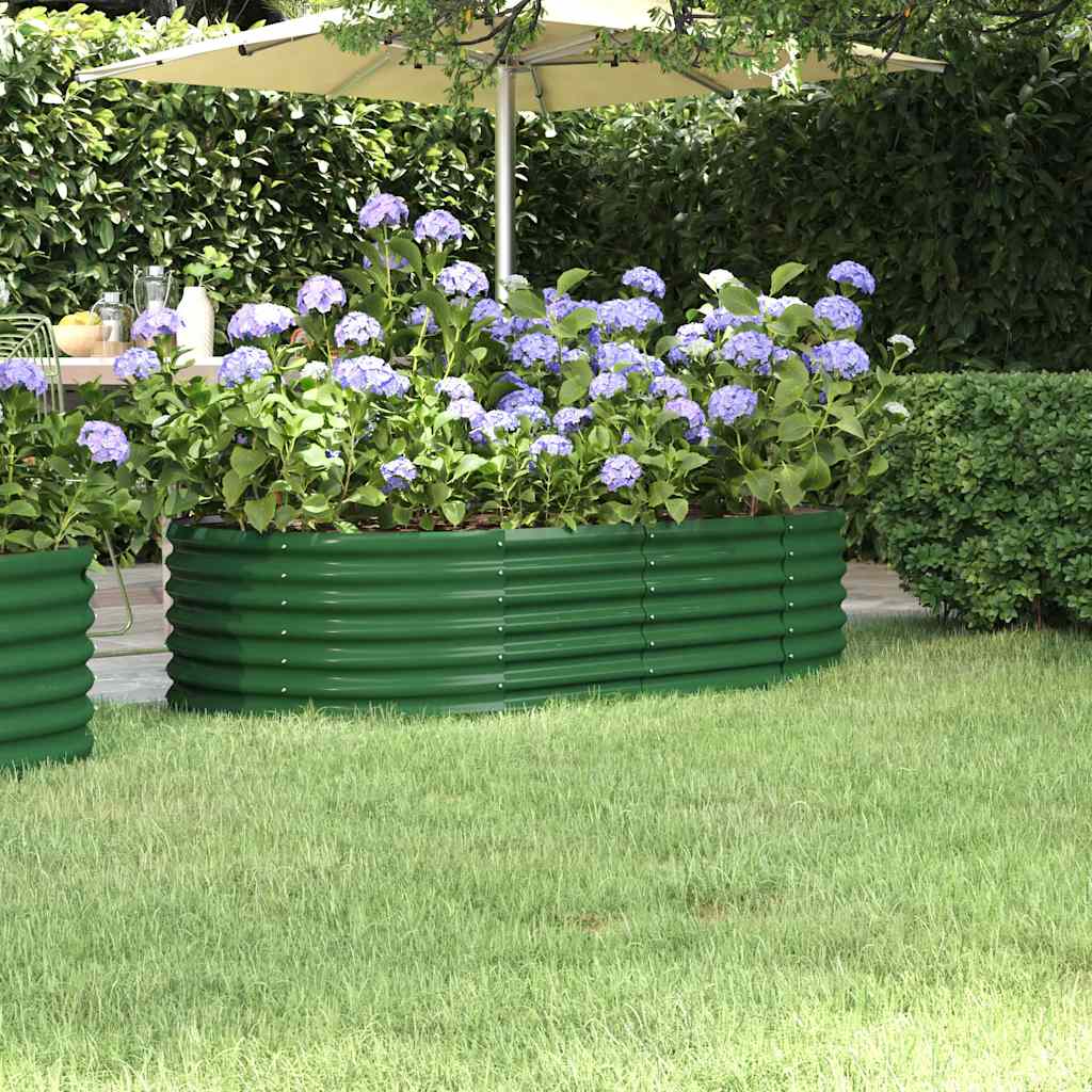 vidaXL Jardinera arriate acero galvanizado verde 152x80x36 cm