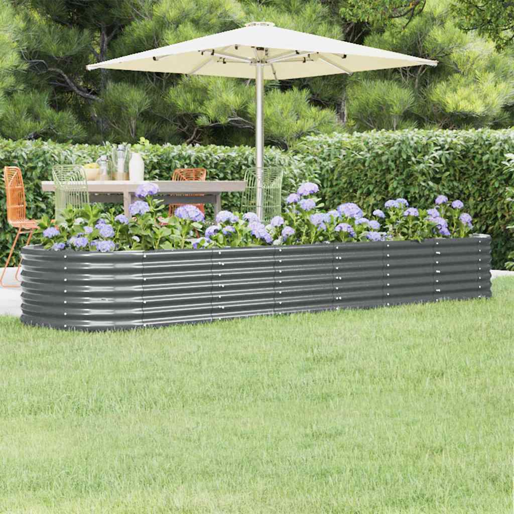 vidaXL Jardinera arriate acero galvanizado antracita 296x80x36 cm