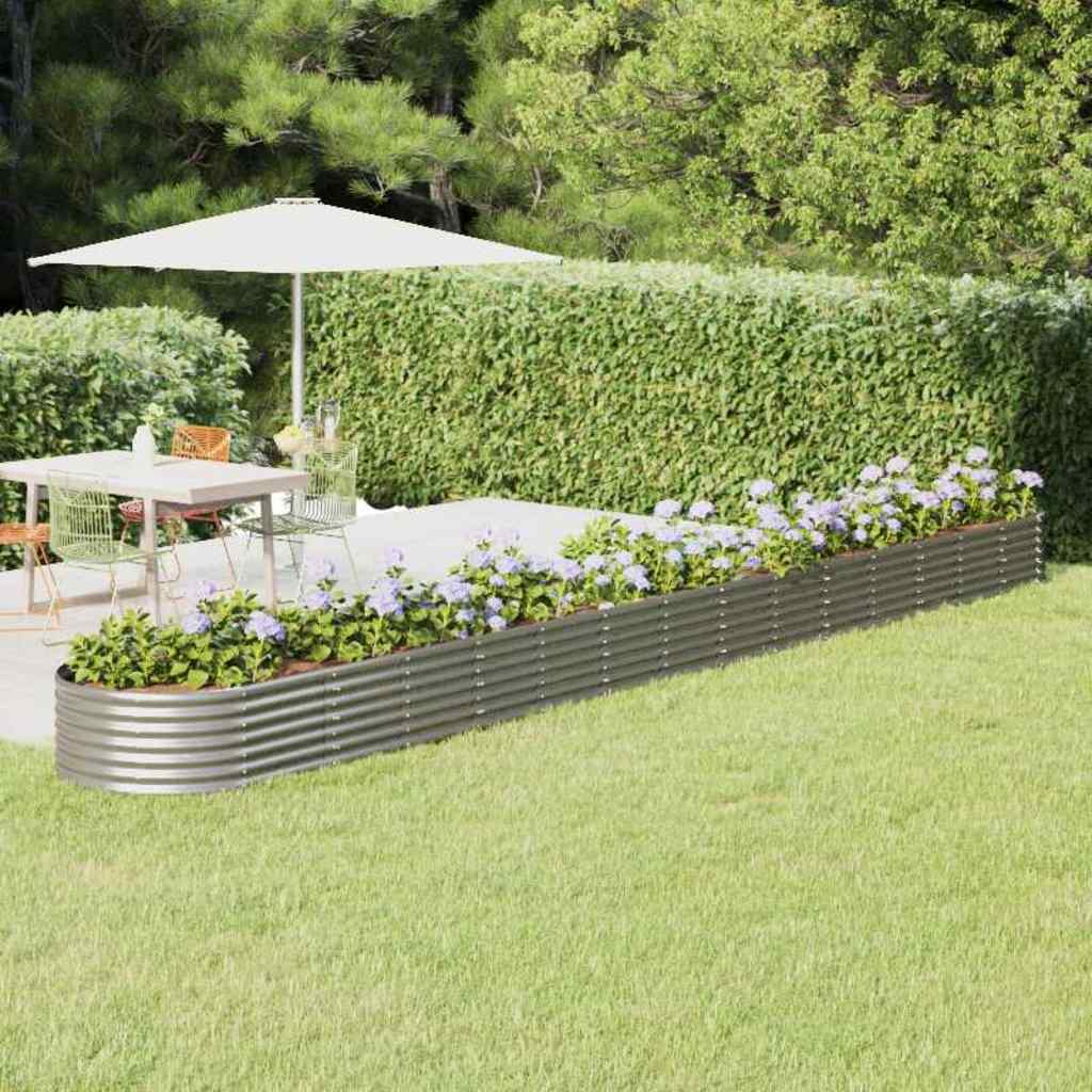 vidaXL Jardinera arriate acero galvanizado plata 620x80x36 cm