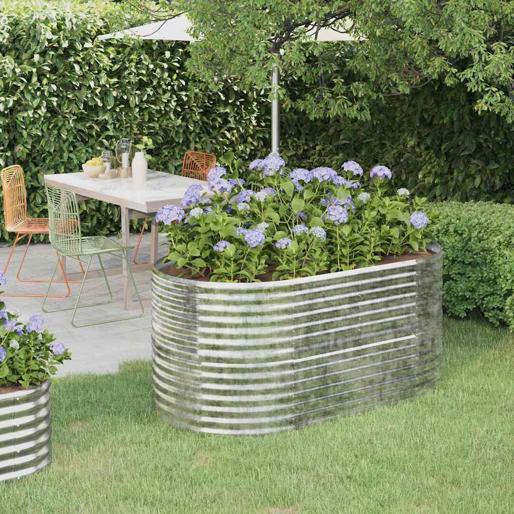 vidaXL Jardinera arriate acero galvanizado plata 152x80x68 cm