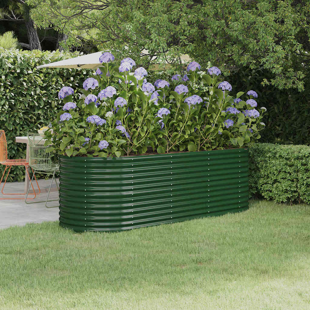 vidaXL Jardinera arriate acero galvanizado verde 224x80x68 cm