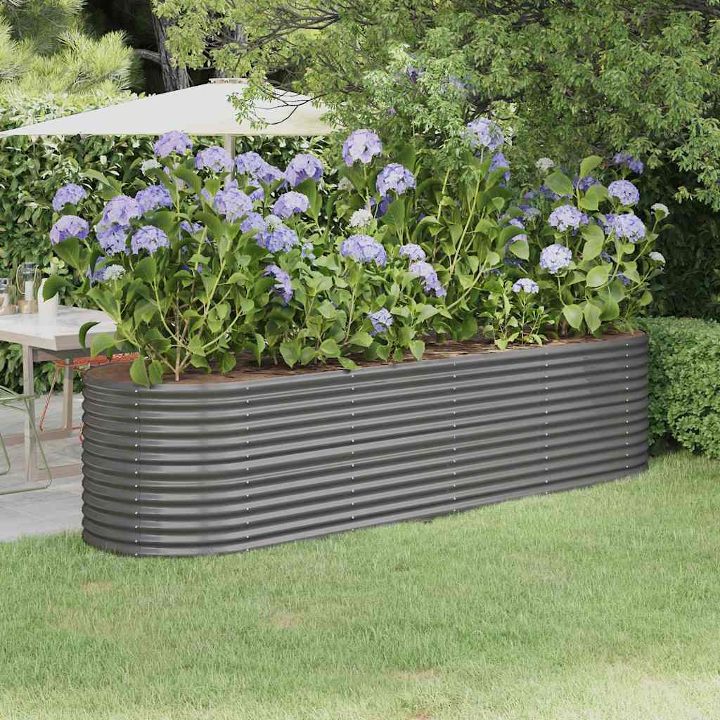 vidaXL Jardinera arriate acero galvanizado gris 296x80x68 cm