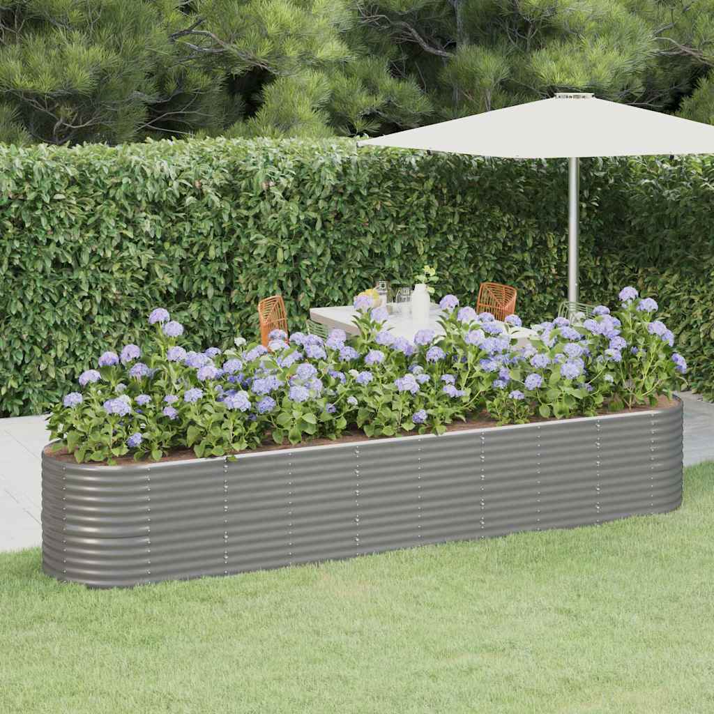 vidaXL Jardinera arriate acero galvanizado gris 368x80x68 cm