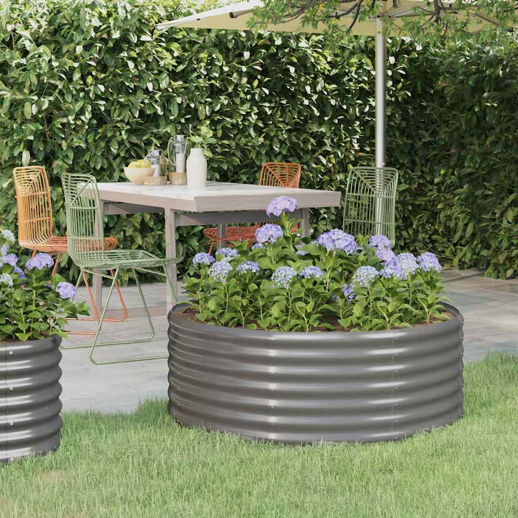 vidaXL Jardinera arriate acero galvanizado gris 100x100x36 cm