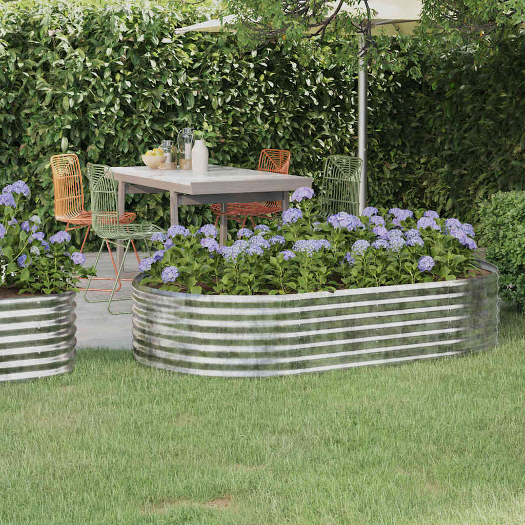 vidaXL Jardinera arriate acero galvanizado plata 175x100x36 cm