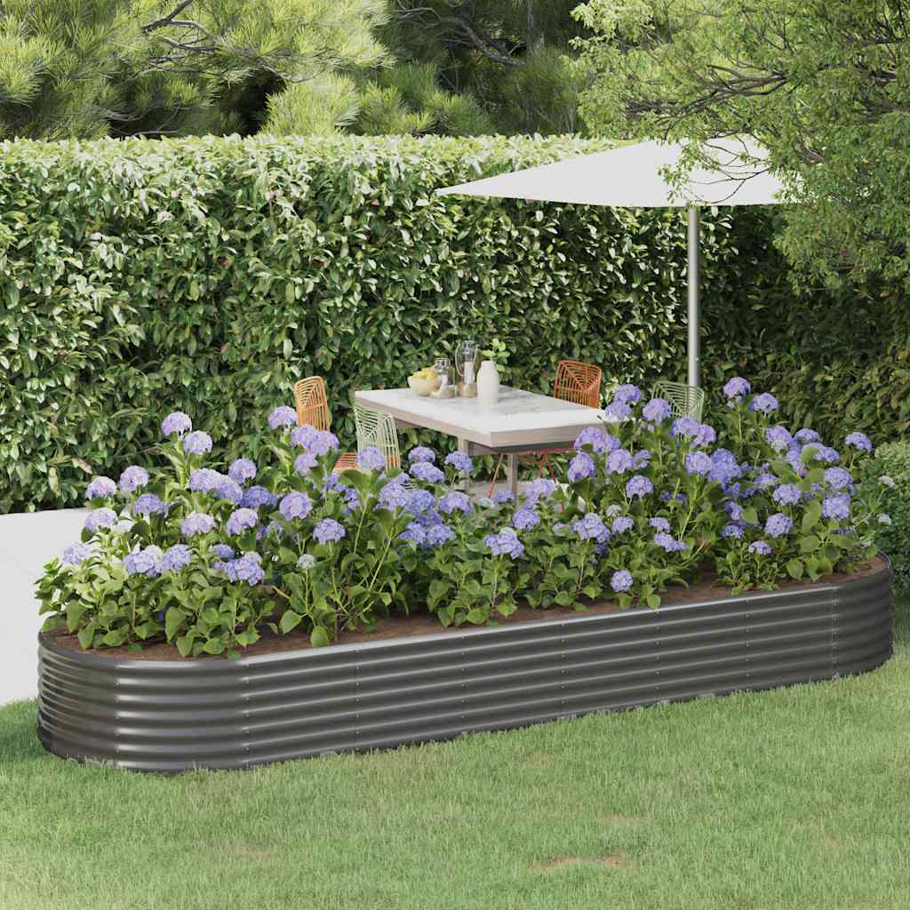 vidaXL Jardinera arriate acero galvanizado gris 322x100x36 cm