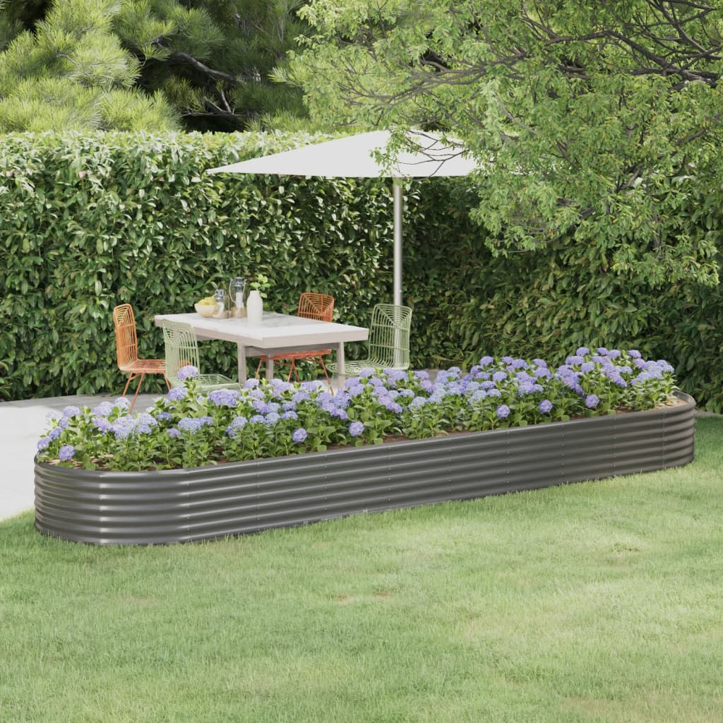 vidaXL Jardinera arriate acero galvanizado gris 396x100x36 cm
