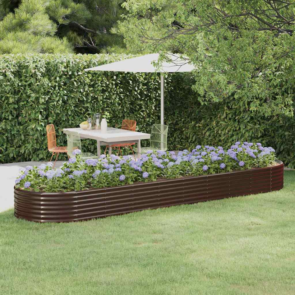 vidaXL Jardinera arriate acero galvanizado marrón 396x100x36cm