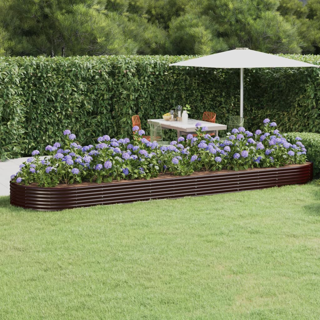vidaXL Jardinera arriate acero galvanizado marrón 523x140x36cm