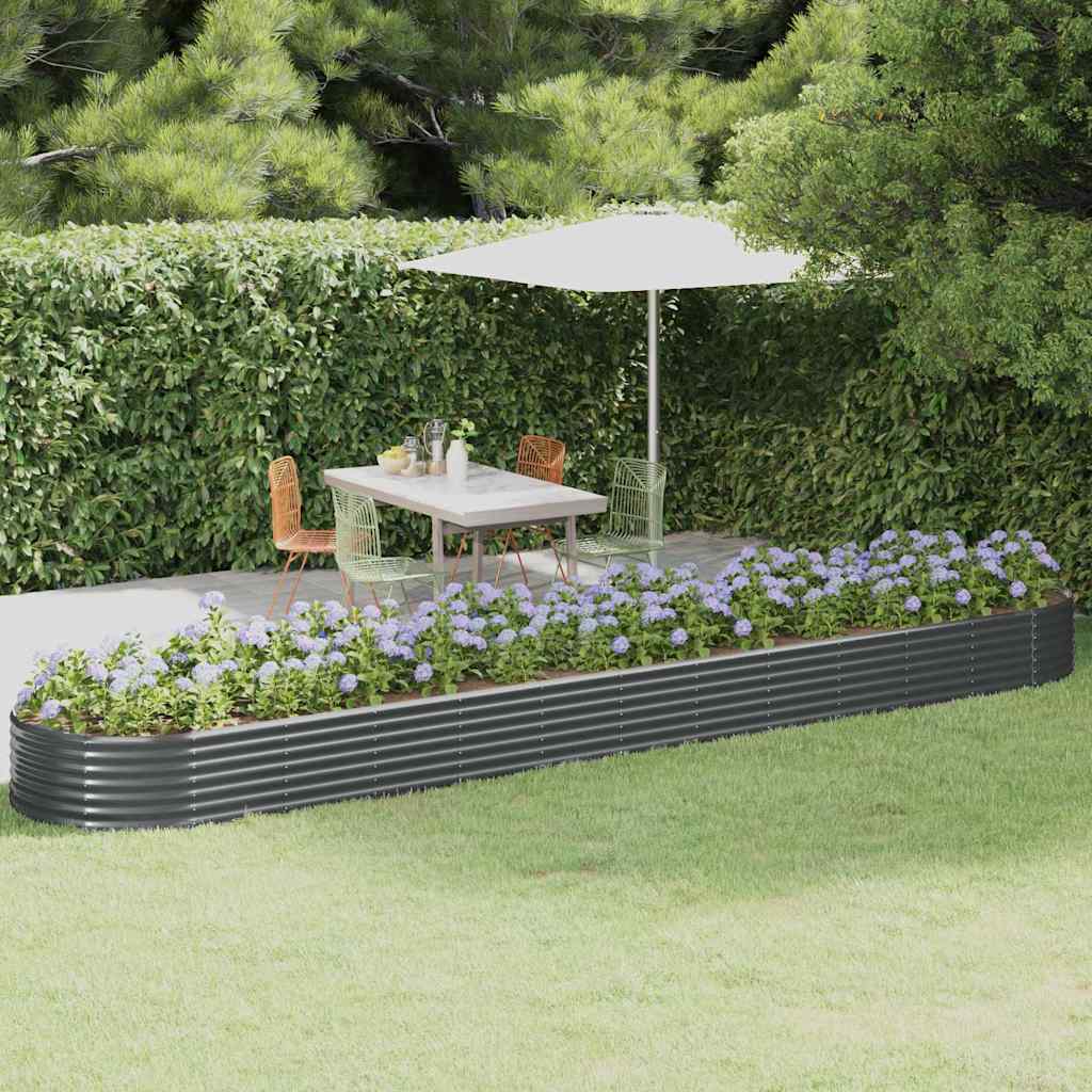 vidaXL Jardinera arriate acero galvanizado antracita 600x140x36cm