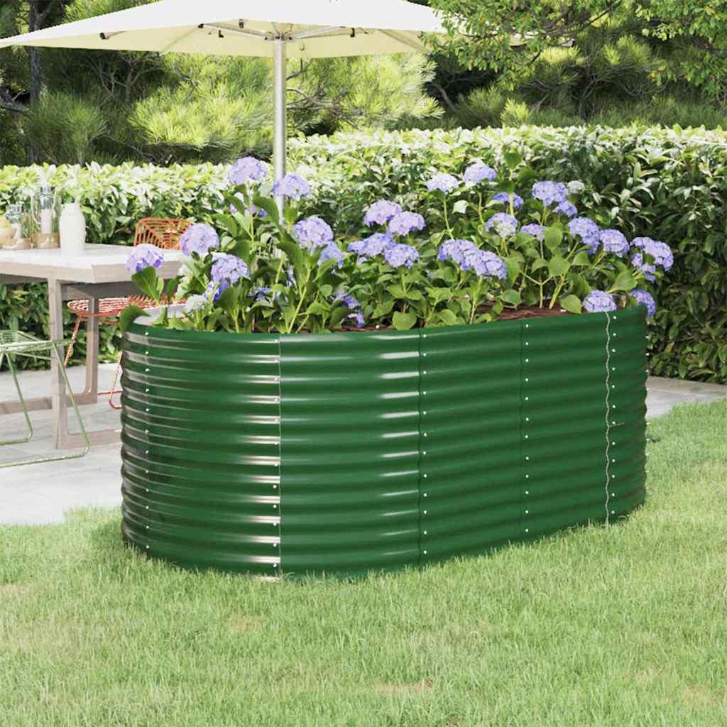 vidaXL Jardinera arriate acero galvanizado verde 175x100x68 cm