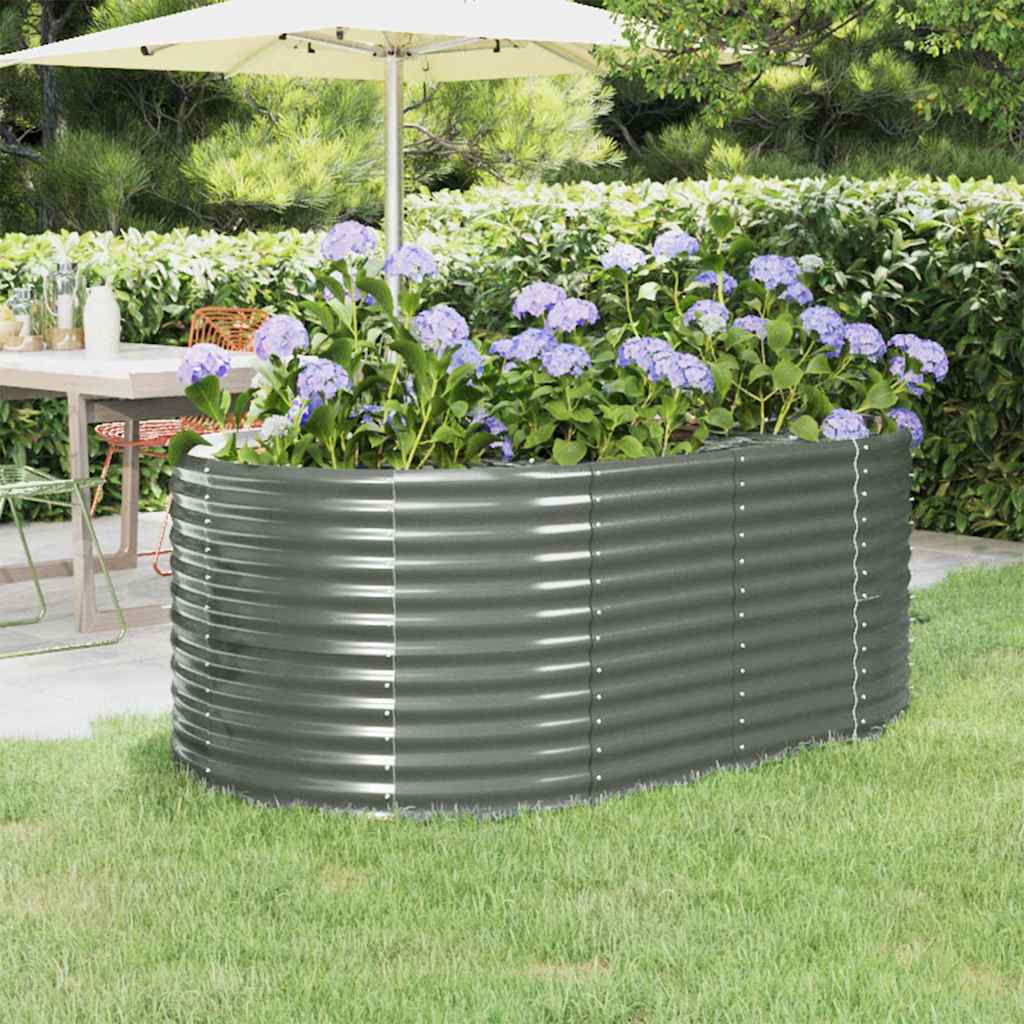 vidaXL Jardinera arriate acero galvanizado gris 175x100x68 cm
